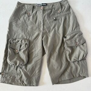 Jamie Sadock Womens Cargo Bermuda Shorts Green Size 10 Travel Golf Pockets